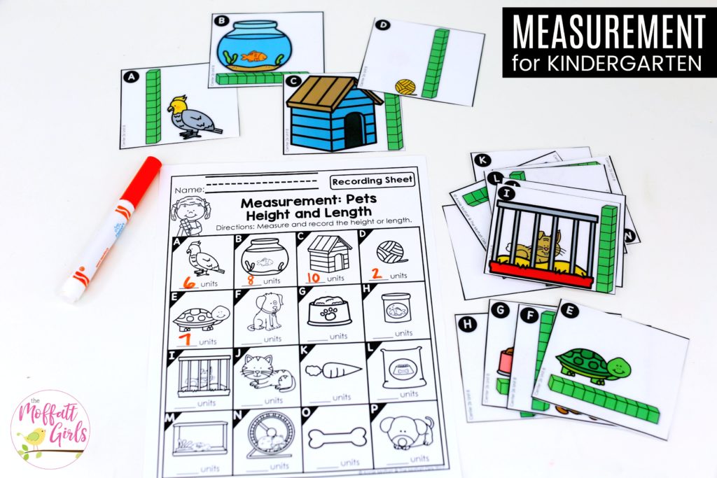Measurement with Pets: This fun Kindergarten Math activity helps students measure items and analyze data in a hands-on way!