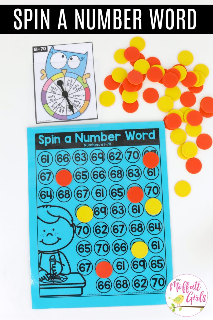 Spin and Cover: This fun 1st Grade Math activity helps students count numbers up to 120 in a hands-on way!