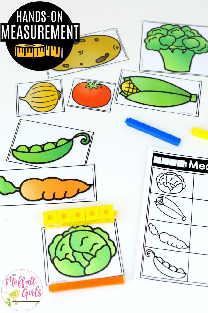 Measuring Veggies: This fun Kindergarten Math activity helps students measure items and analyze data in a hands-on way!