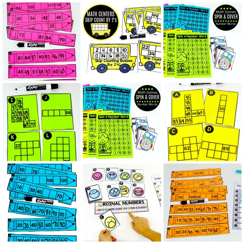These fun 1st Grade Math activities help students count numbers up to 120 in a hands-on way!