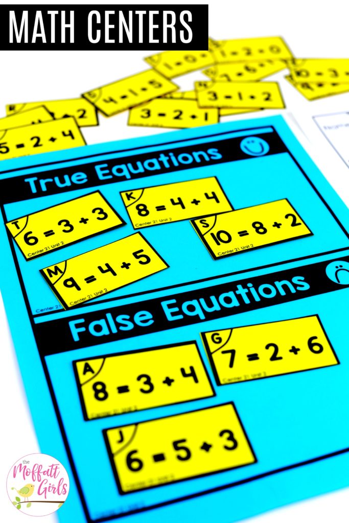 Equations- True or False: This fun 1st Grade Math activity helps students practice addition in a hands-on way!