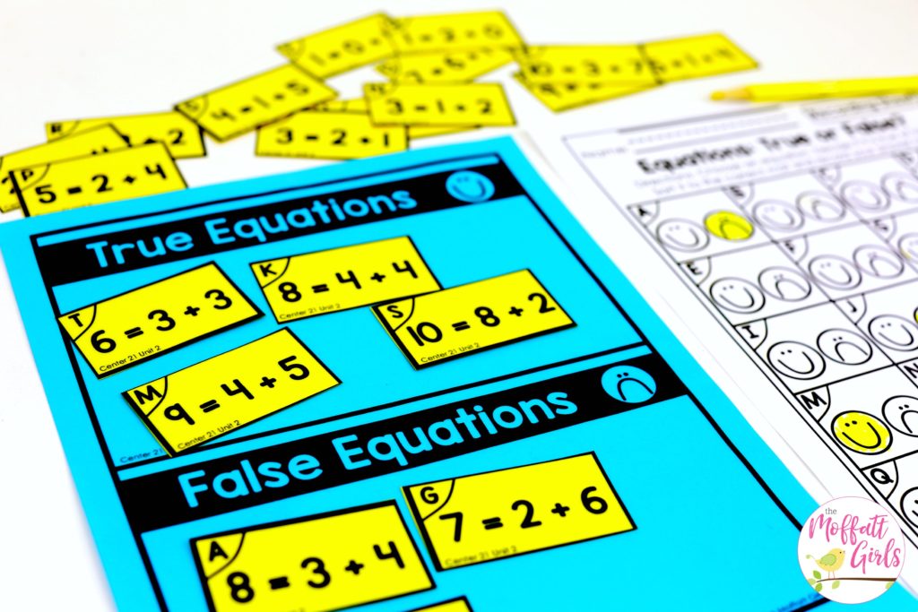 Equations- True or False: This fun 1st Grade Math activity helps students practice addition in a hands-on way!
