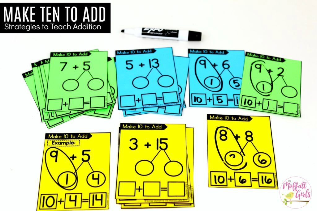 Make 10 and Add: This fun 1st Grade Math activity helps students practice addition in a hands-on way!
