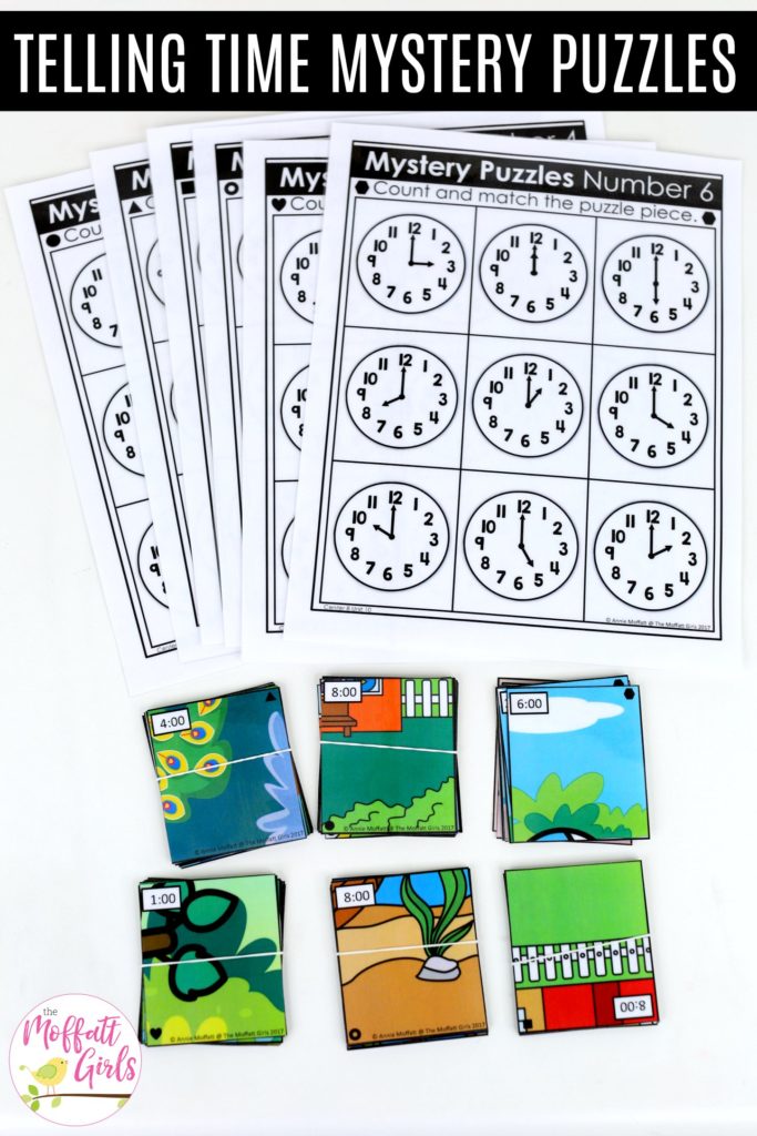 Mystery Puzzles: This fun Kindergarten Math activity helps students tell time in a hands-on way!