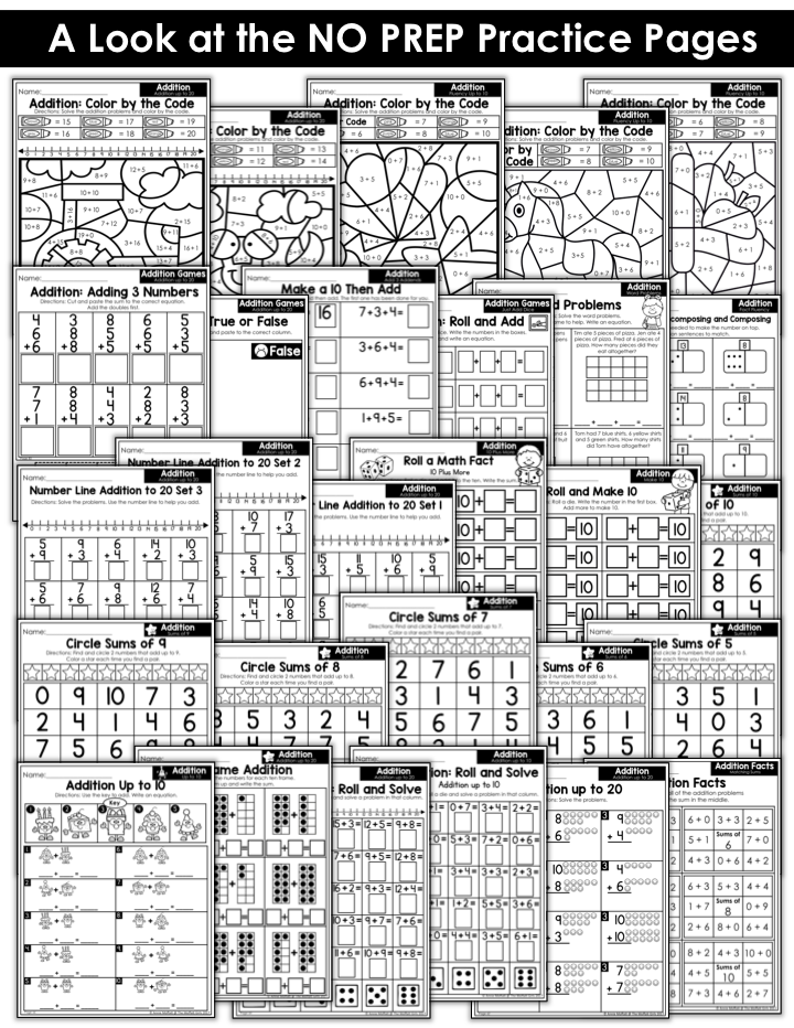 Math Made Fun for 1st Grade! Teach addition up to 20 in 1st Grade fun, hands-on ways! Fun math centers and printable games included!