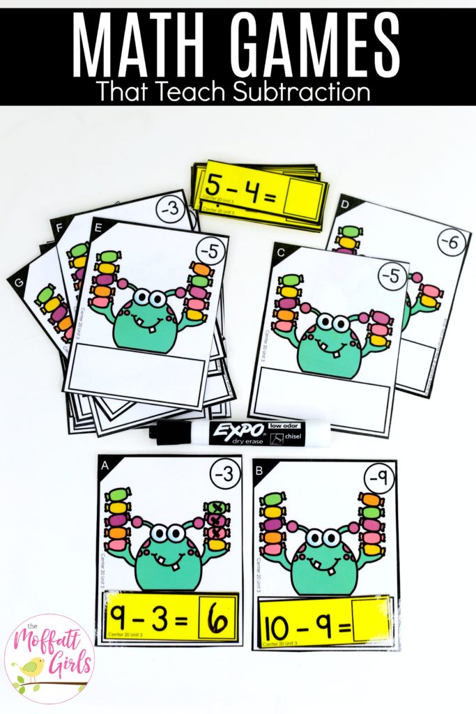 Monster Subtraction: This fun 1st Grade Math activity helps students practice subtraction in a hands-on way!