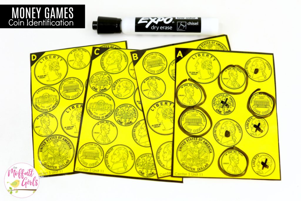Coin Identification: This fun Kindergarten Math activity helps students identify and count money in a hands-on way!