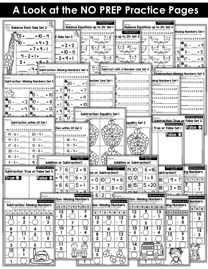 Math Made Fun for 1st Grade! Teach subtraction up to 20 in 1st Grade fun, hands-on ways! Fun math centers and printable games included!