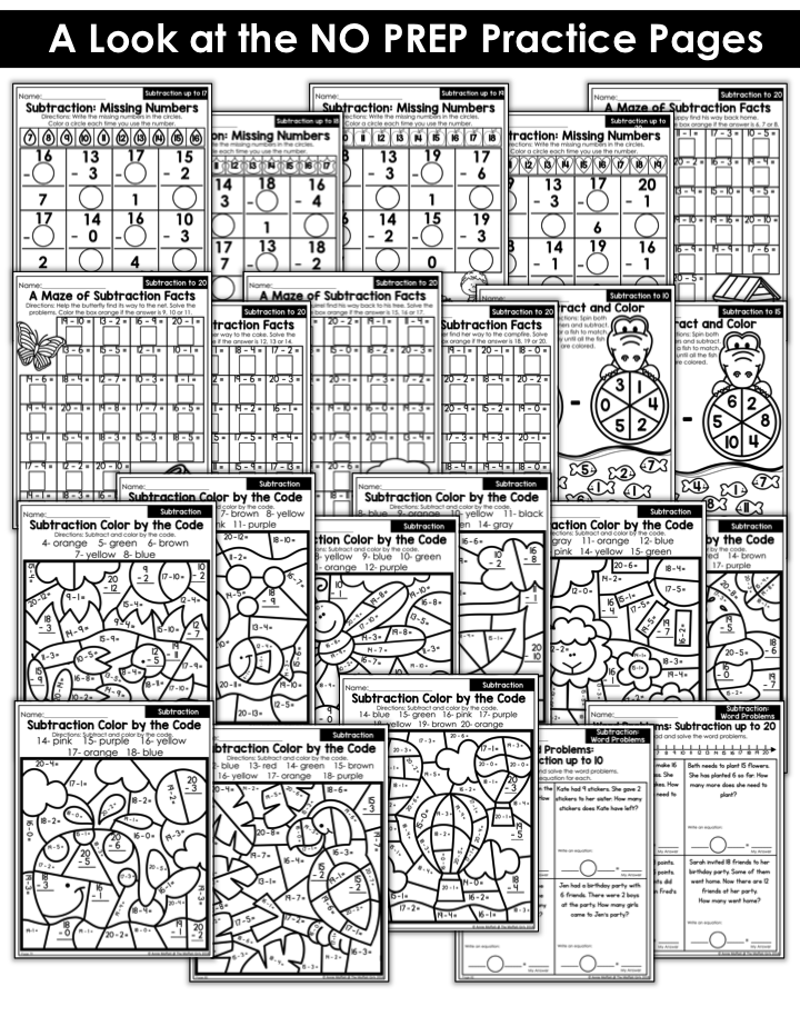 Math Made Fun for 1st Grade! Teach subtraction up to 20 in 1st Grade fun, hands-on ways! Fun math centers and printable games included!