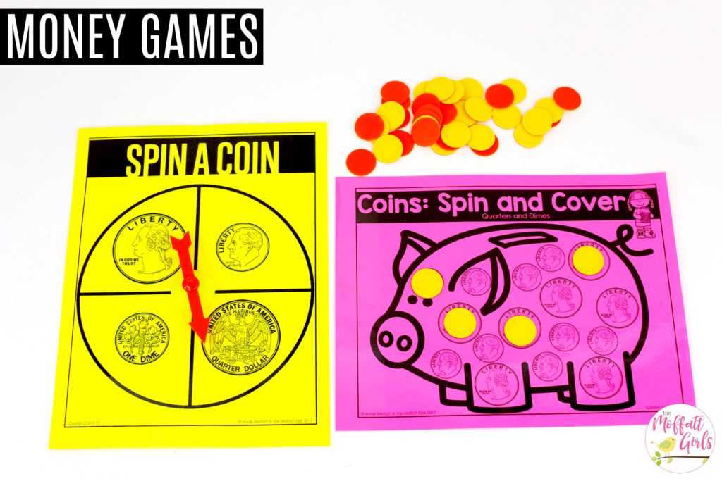 Money Games: This fun Kindergarten Math activity helps students identify and count money in a hands-on way!