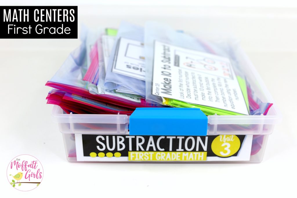 Math Made Fun for 1st Grade! Teach subtraction up to 20 in 1st Grade fun, hands-on ways! Fun math centers and printable games included!