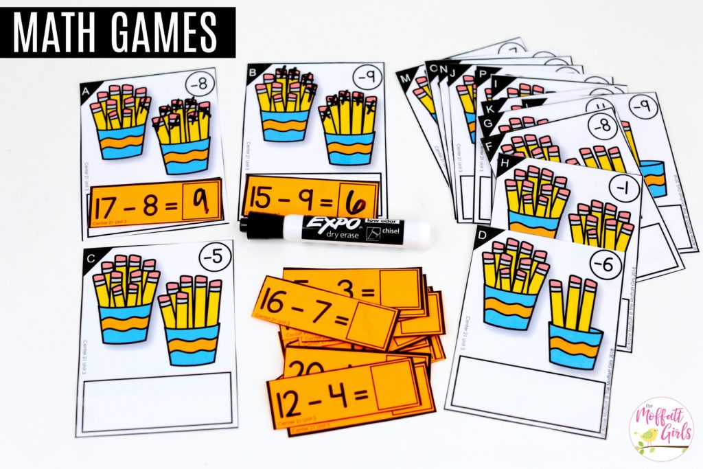 Pencil Subtraction: This fun 1st Grade Math activity helps students practice subtraction in a hands-on way!