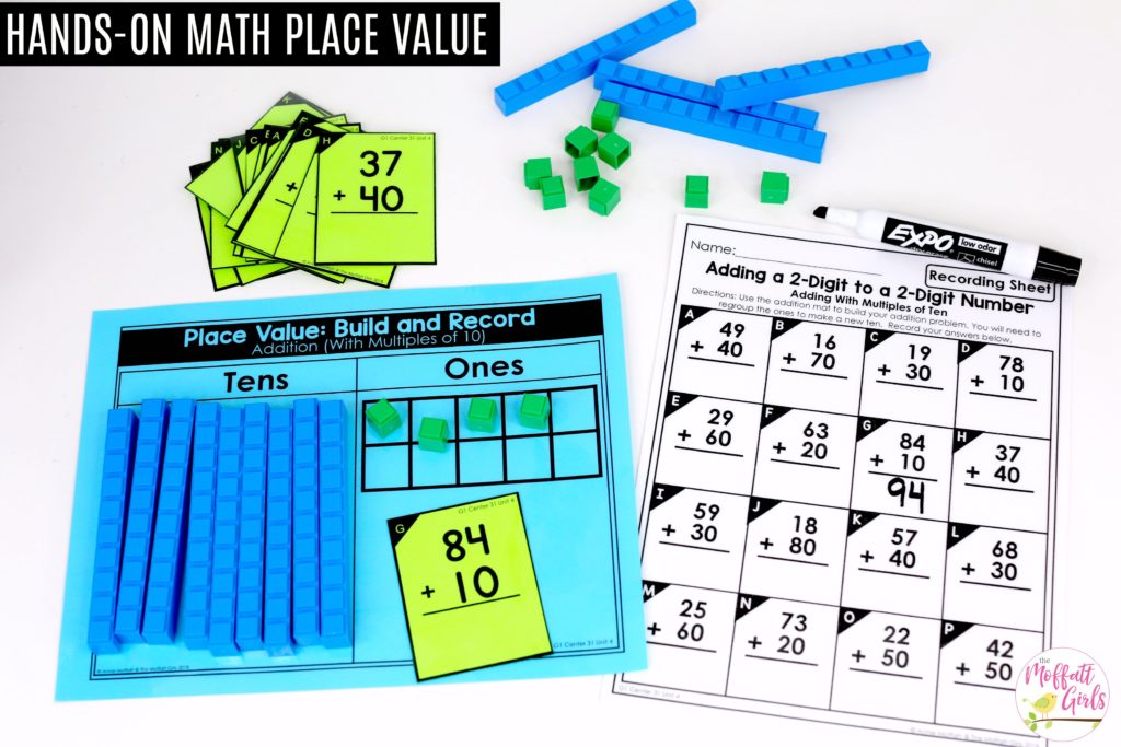 Place Value Addition- Build and Record Place Value Build and Record: This fun 1st Grade Math activity helps students understand place values and the meaning of a number in a hands-on way!
