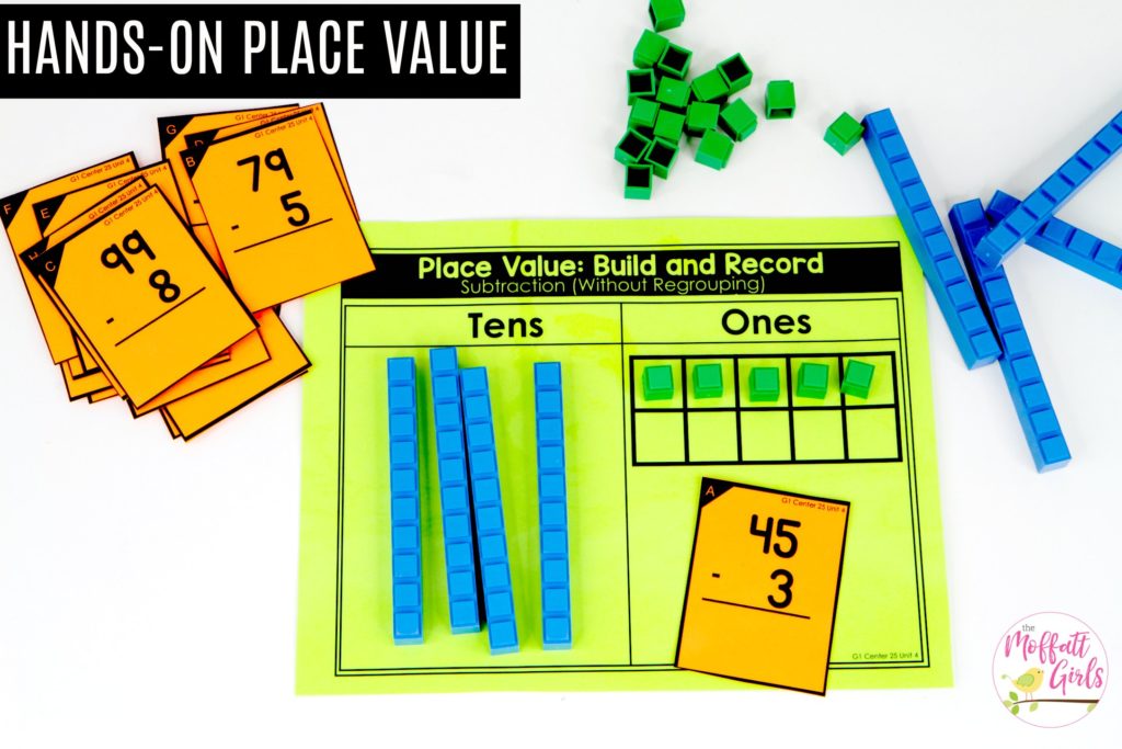Place Value: Build and Record with subtraction Place Value Build and Record: This fun 1st Grade Math activity helps students understand place values and the meaning of a number in a hands-on way!