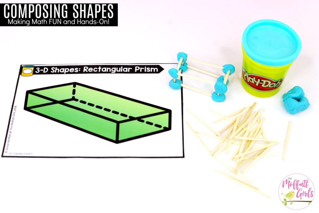 Building 3D shapes with play dough and tooth picks Building 3D Shapes: These fun 1st Grade Math activities help students understand basic geometry with the use of shapes and fractions in a hands-on way!