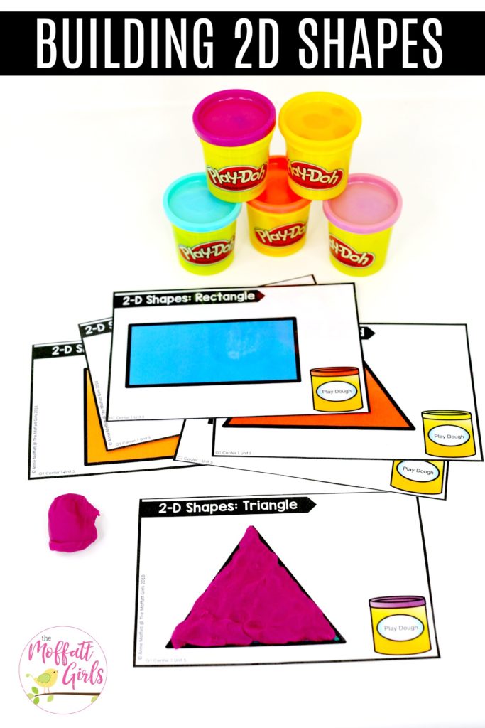 Building 2D shapes with play dough Building 2D Shapes: These fun 1st Grade Math activities help students understand basic geometry with the use of shapes and fractions in a hands-on way!