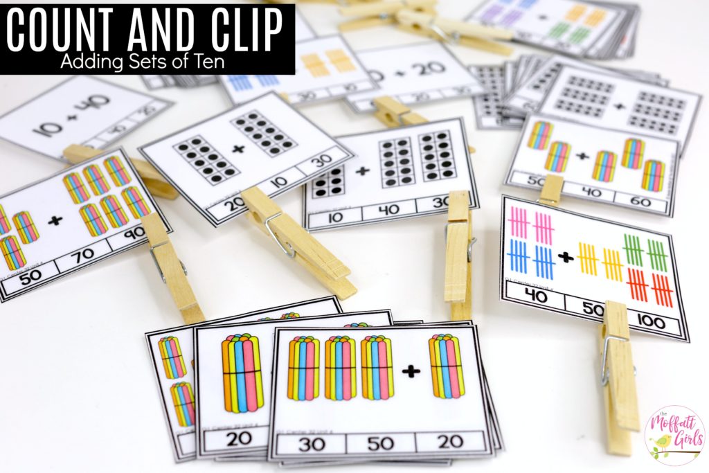 Place Value: Count and Clip the Value Add and Clip: This fun 1st Grade Math activity helps students understand place values and the meaning of a number in a hands-on way!