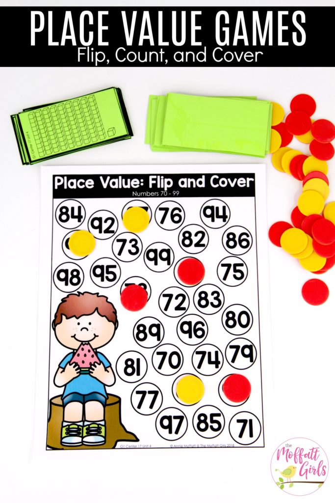 Place Value Games Flip and Cover: This fun 1st Grade Math activity helps students understand place values and the meaning of a number in a hands-on way!