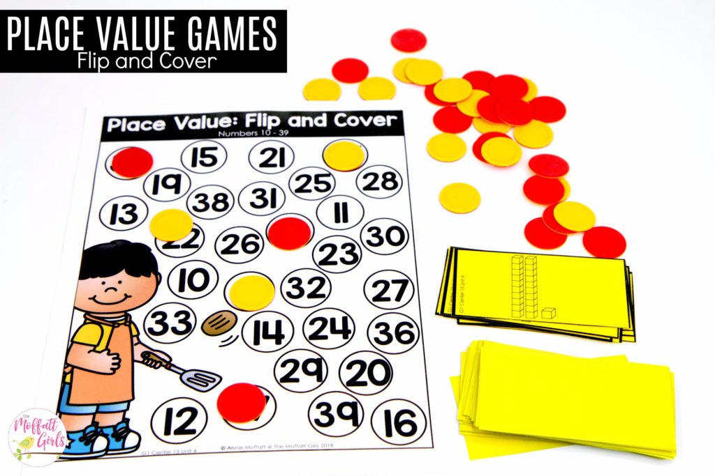 Place Value: Flip and Cover the number Flip and Cover: This fun 1st Grade Math activity helps students understand place values and the meaning of a number in a hands-on way!