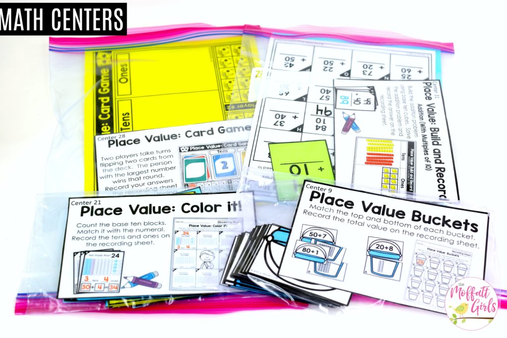 How to Organize Math Centers These fun 1st Grade Math activities help students understand place values and the meaning of a number in a hands-on way!