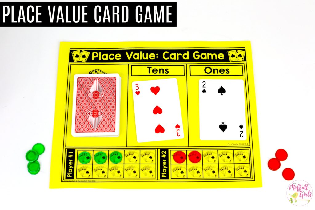 Place Value Card Game- Flip and compare numbers Place Value Card Game: This fun 1st Grade Math activity helps students understand place values and the meaning of a number in a hands-on way!