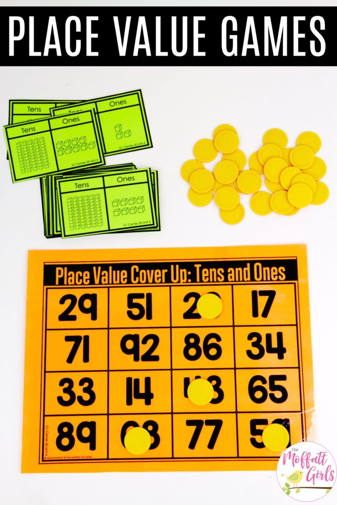 Place Value Cover Up: Tens and Ones game Place Value Cover Up: This fun 1st Grade Math activity helps students understand place values and the meaning of a number in a hands-on way!