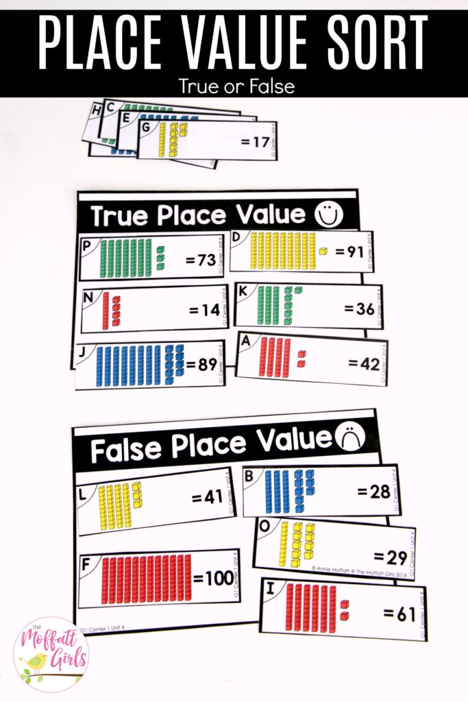 Place Value Sorting for Tens and Ones Place Value Sort: This fun 1st Grade Math activity helps students understand place values and the meaning of a number in a hands-on way!