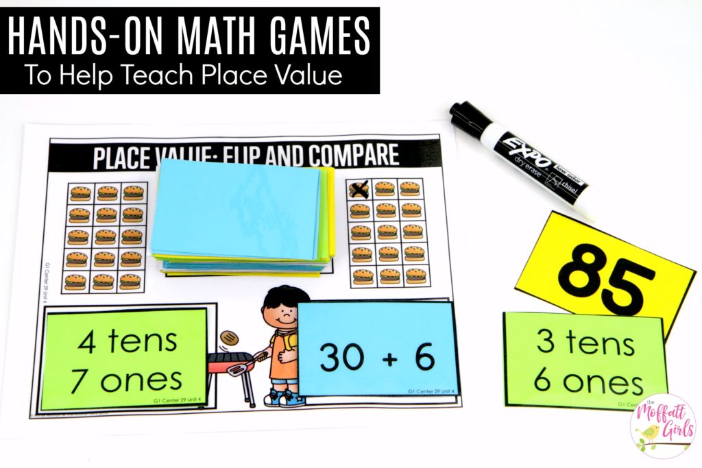 Place Value Flip and Compare Values Place Value- Flip and Compare: This fun 1st Grade Math activity helps students understand place values and the meaning of a number in a hands-on way!