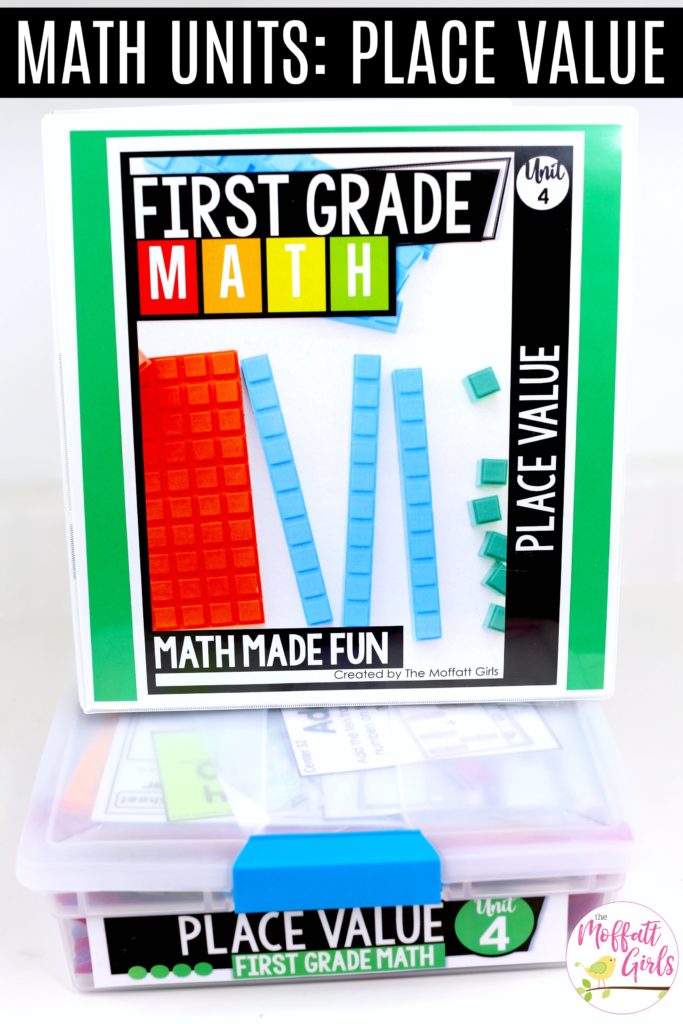 Simple Storage for Place Value Math Centers These fun 1st Grade Math activities help students understand place values and the meaning of a number in a hands-on way!