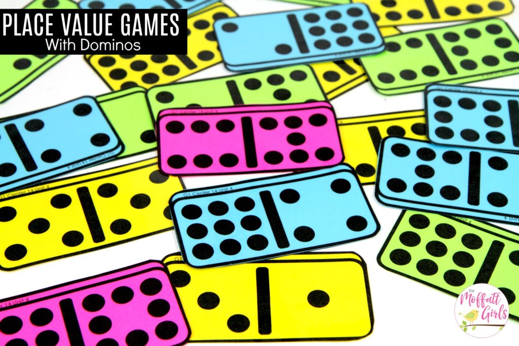 Domino Place Value Game for 1st Grade Domino Place Value: This fun 1st Grade Math activity helps students understand place values and the meaning of a number in a hands-on way!