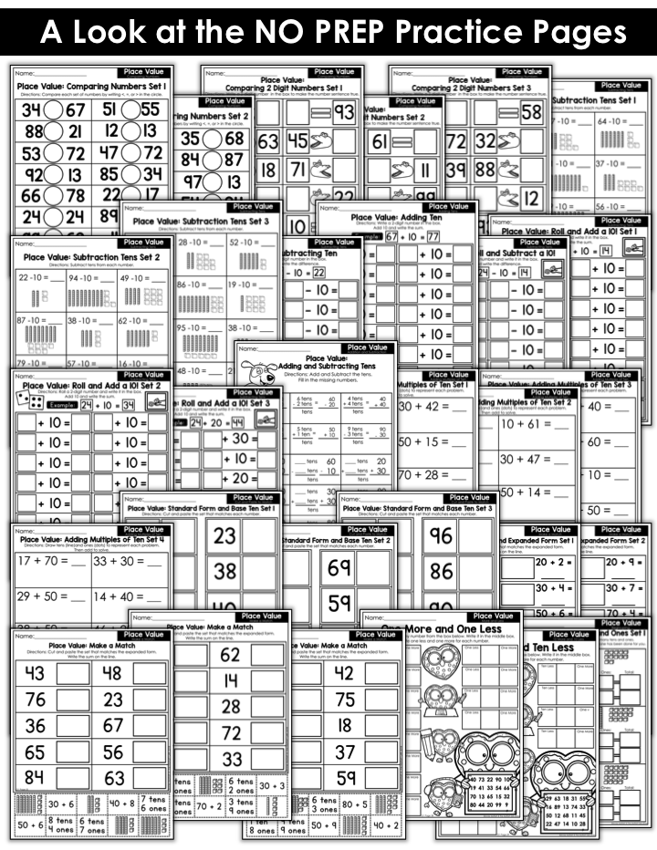 Place value worksheets for 1st Grade These fun 1st Grade Math activities help students understand place values and the meaning of a number in a hands-on way!