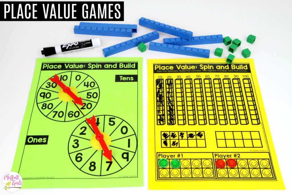 Spin the Place Value and Build the Number Spin the Place Value: This fun 1st Grade Math activity helps students understand place values and the meaning of a number in a hands-on way!