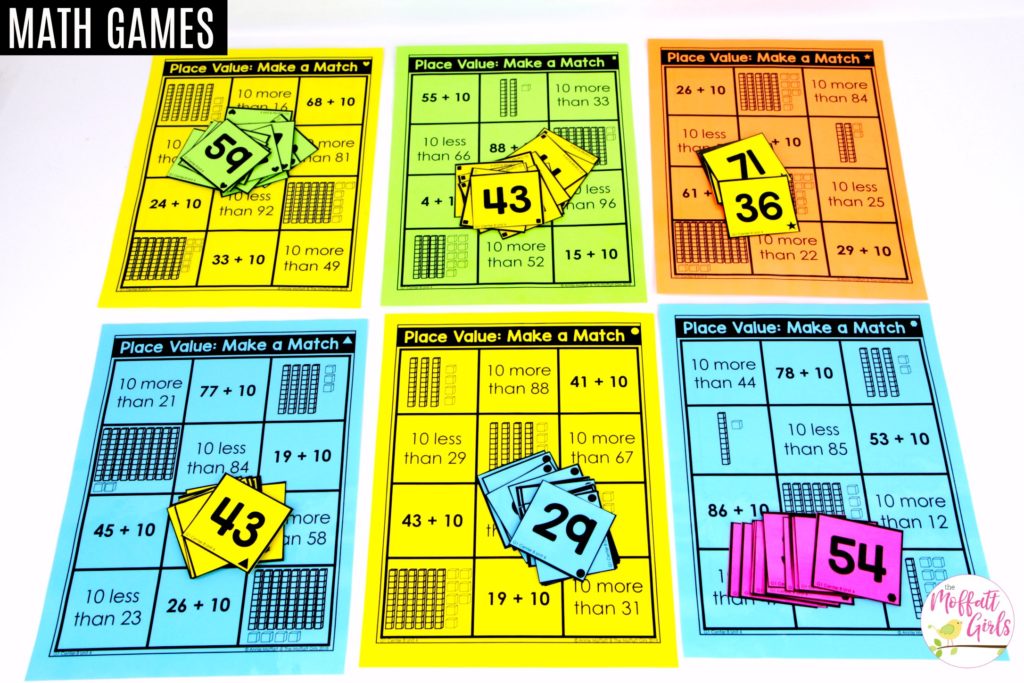 Place Value: Make a match puzzle boards Make a Match: This fun 1st Grade Math activity helps students understand place values and the meaning of a number in a hands-on way!