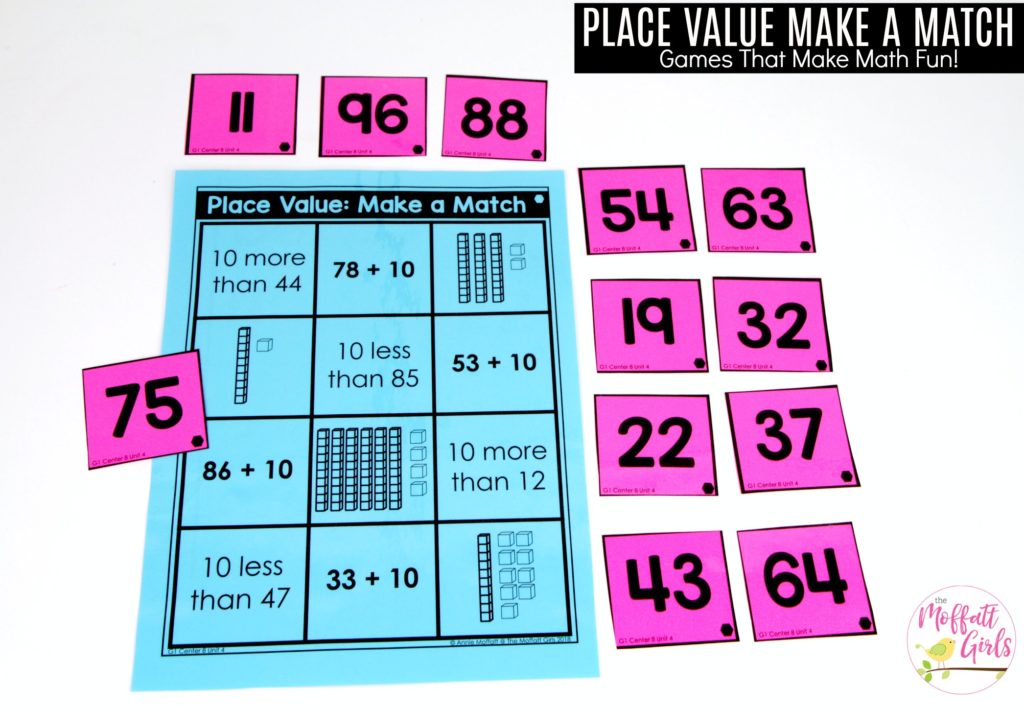 Place Value Make a Match Puzzle Boards Make a Match: This fun 1st Grade Math activity helps students understand place values and the meaning of a number in a hands-on way!