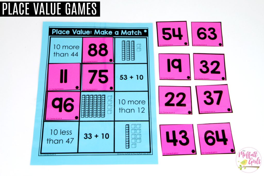 Place Value Make a Match Puzzle Boards Make a Match: This fun 1st Grade Math activity helps students understand place values and the meaning of a number in a hands-on way!