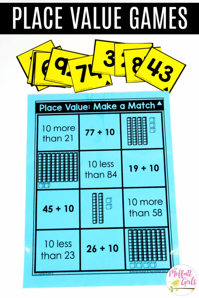 Place Value Make a Match games Make a Match: This fun 1st Grade Math activity helps students understand place values and the meaning of a number in a hands-on way!