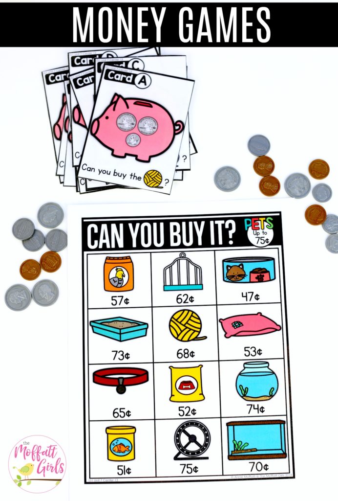 Pet Store Shopping- Can You Buy It? Pet Store Shopping- Can You Buy It? A fun math center game for first grade to teach money.