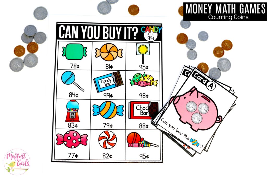 Candy Store Shopping Math Center for first grade Candy Store Shopping: Can You Buy It? Fun math center to teach 1st Grade students how to count and shop for items.
