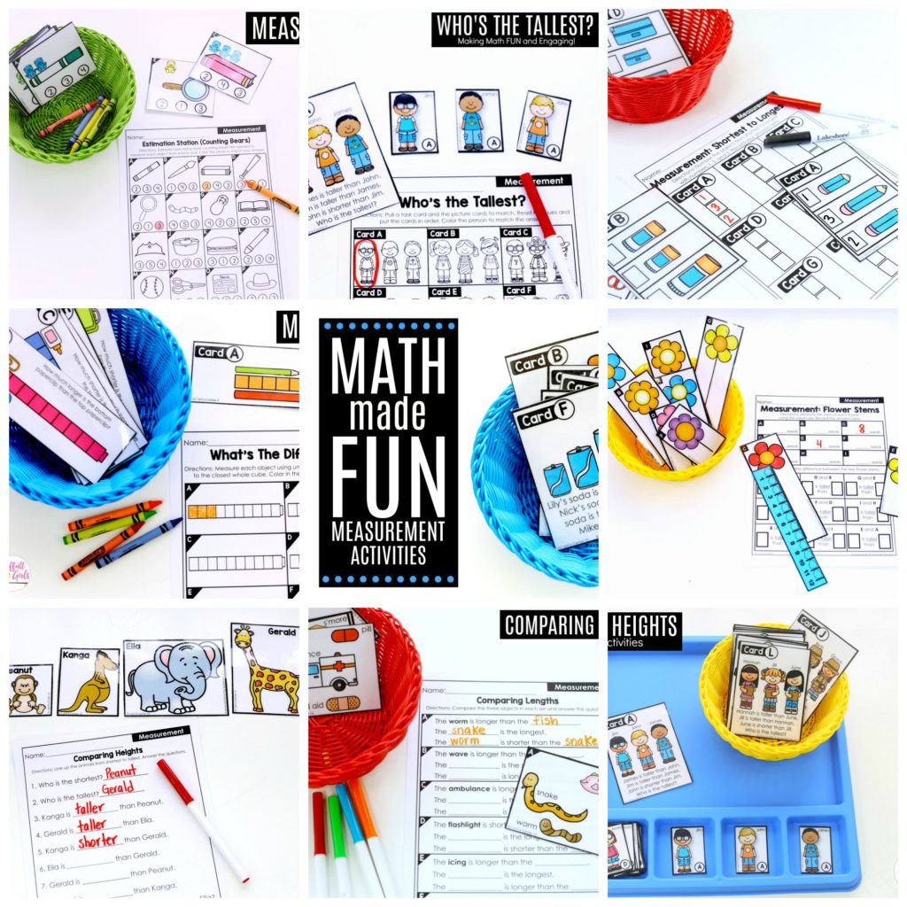 Measurement Math Centers Measurement Math Centers- TONS of fun, hands-on activities to teach first grade students how to measure!