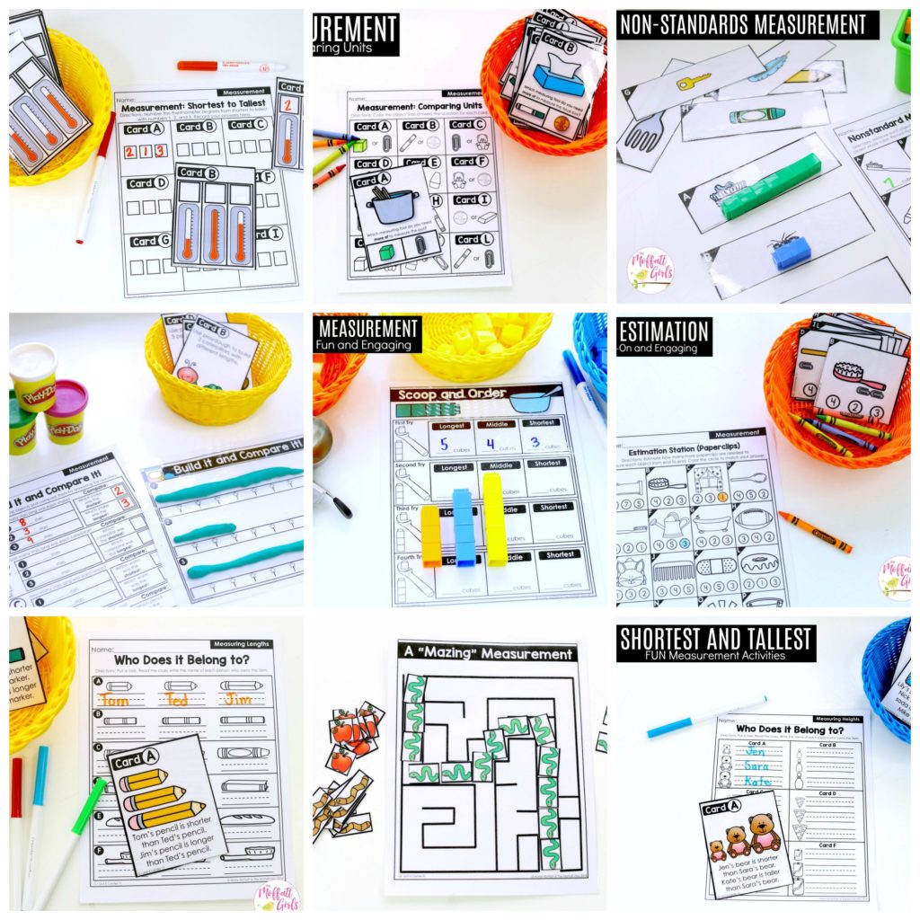 Measurement Math Centers Measurement Math Centers- TONS of fun, hands-on activities to teach first grade students how to measure!