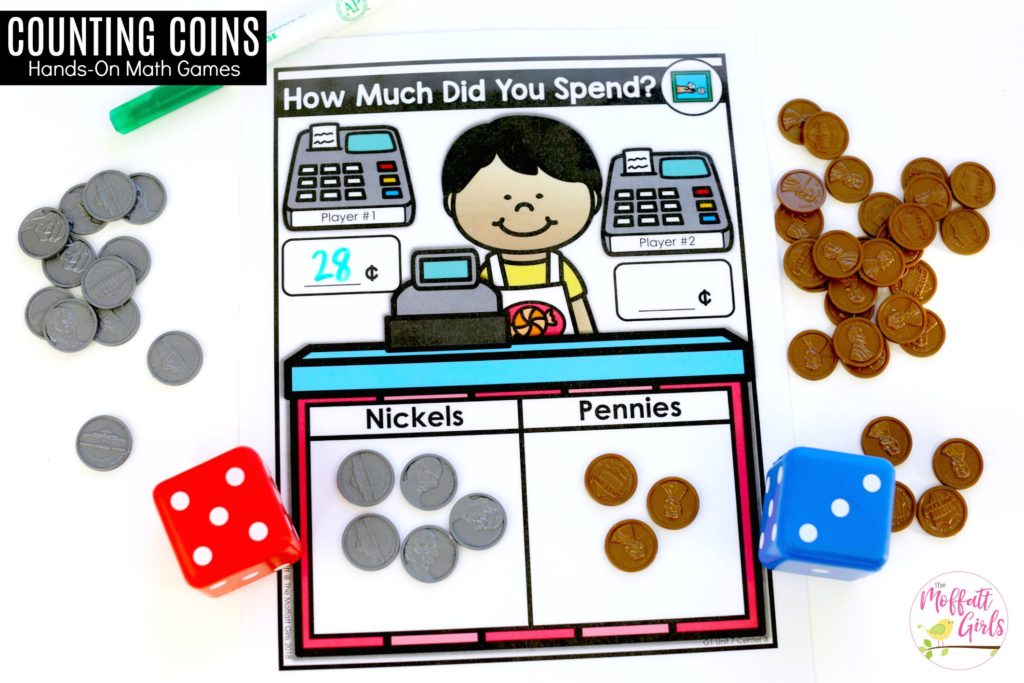 How Much Did You Spend Math Center- Boy How Much Did You Spend? A FUN math center to teach adding coins in First Grade!