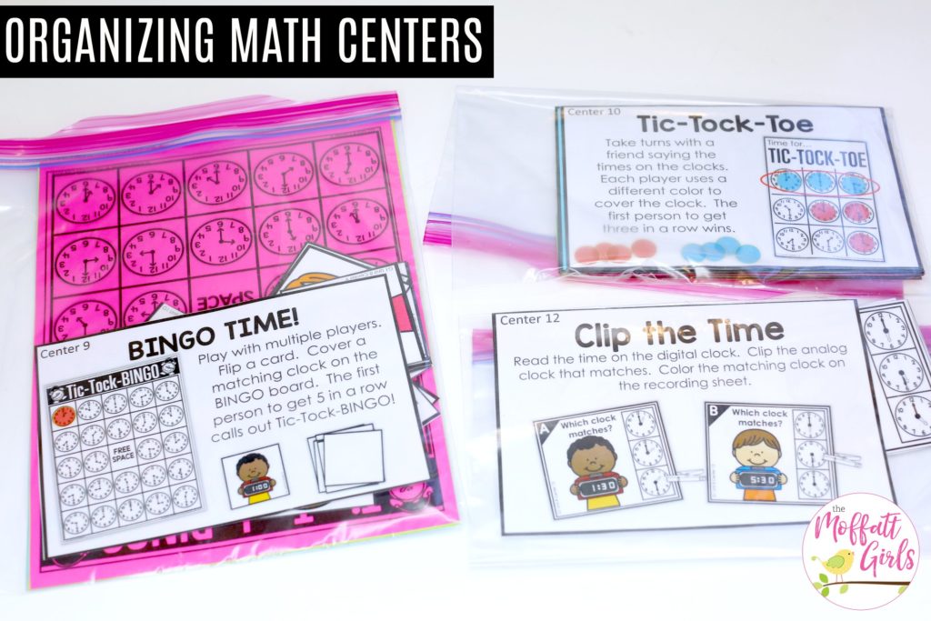 How to Organize Math Centers using zip bags How to Organize Math Centers