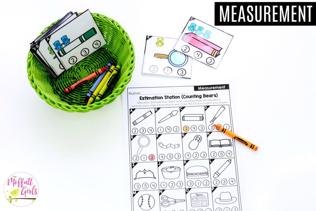 Measurement Estimation using Counting Bears Measurement Estimation using Counting Bears- TONS of fun, hands-on math centers and worksheets to teach first grade students how to measure!