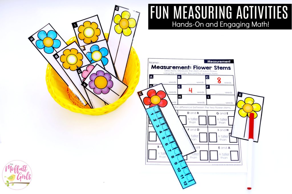 Measuring Flower Stems Math Center for first grade Measuring Flower Stems- TONS of fun, hands-on activities to teach first grade students how to measure!