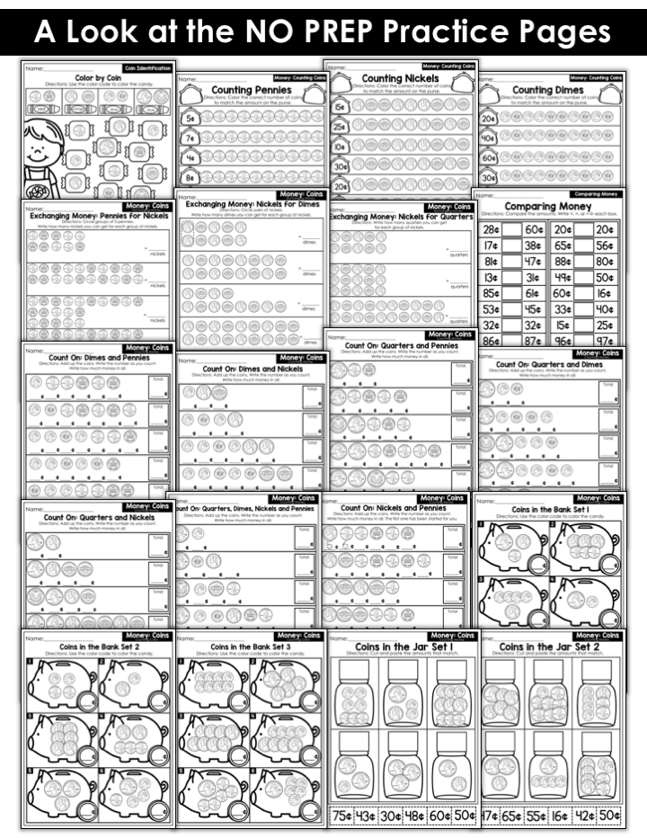 First Grade Money Unit Worksheet Collage First Grade Money Unit Worksheet Collage