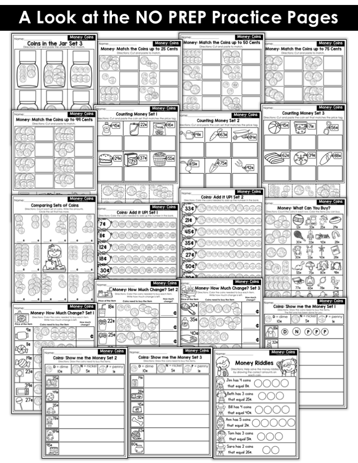 First Grade Money Unit Worksheet Collage First Grade Money Unit Worksheet Collage