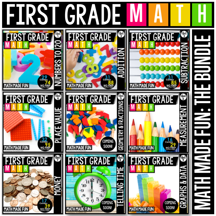 First Grade Math Made Fun The Bundle First Grade Math Made Fun: The Bundle- Math centers, worksheets, lesson plans, assessments and MORE!