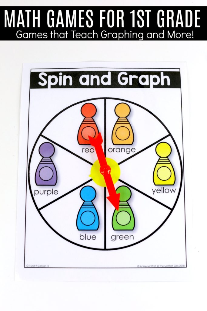 Spin and Graph math game for 1st grade Spin and Graph- fun math games for First Grade that teach graphing and more!