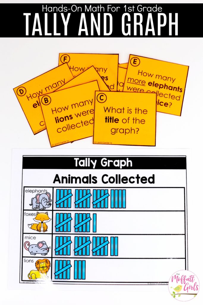 Tally and Graphing in 1st Grade Tally Charts- Fun math games to teach graphs and simple data analysis in 1st Grade!