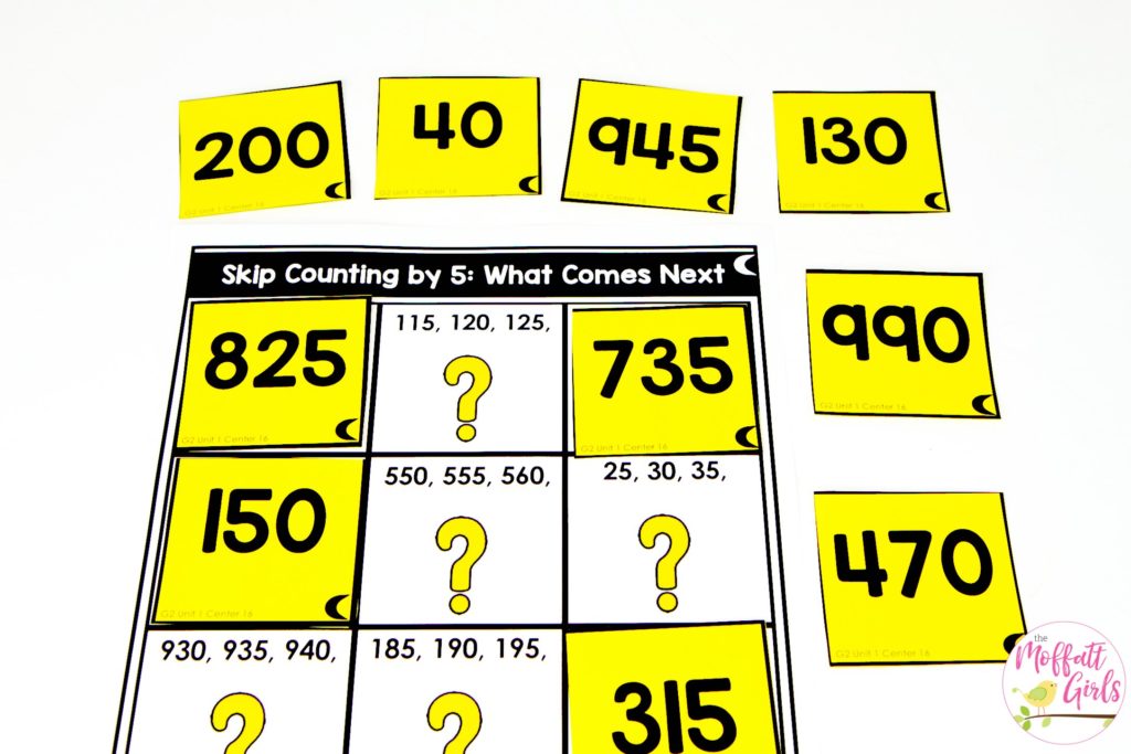 Skip Counting Mystery Puzzle math center for 2nd Grade